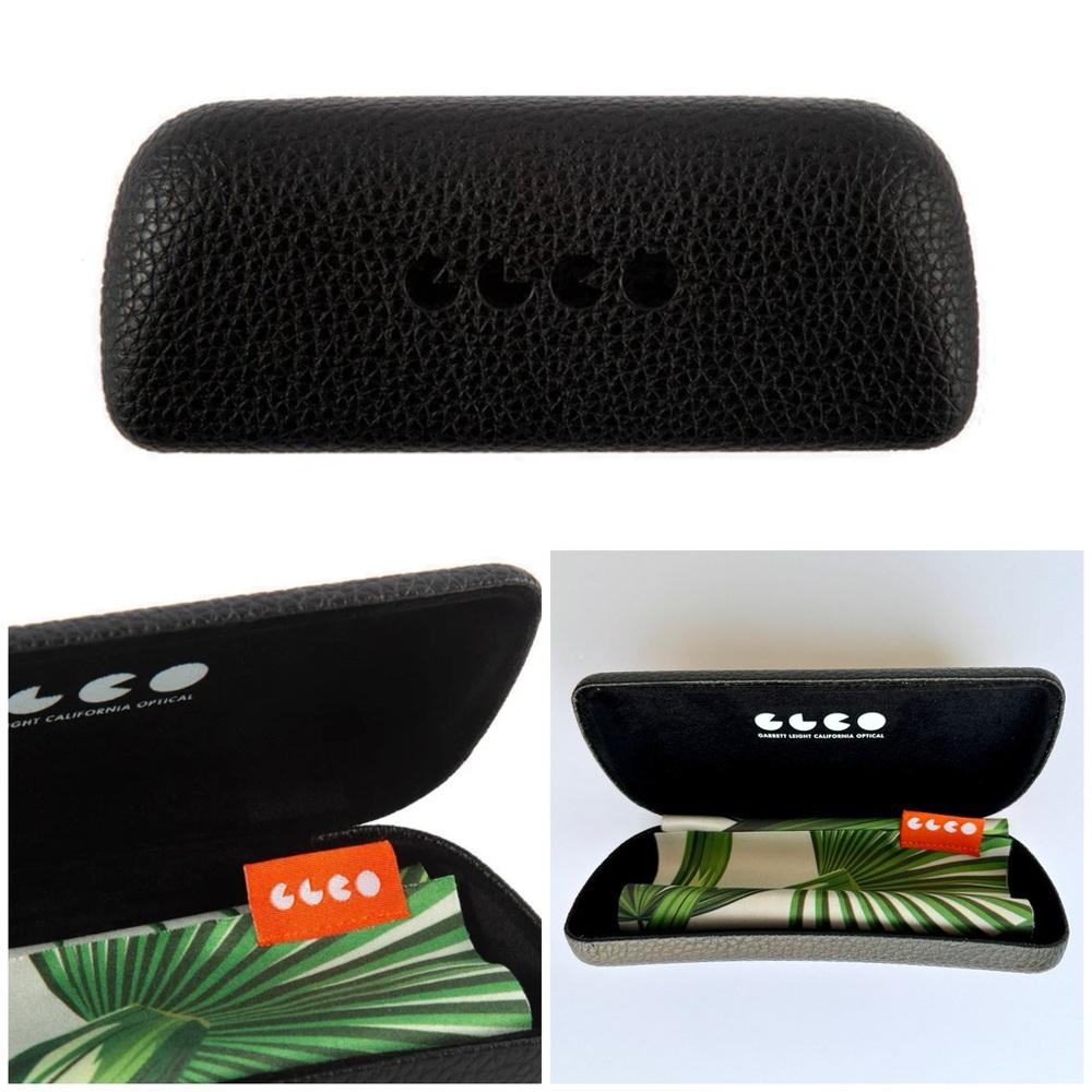 GARRETT LEIGHT Pebbled Hard Shell Sunglasses Case NWT